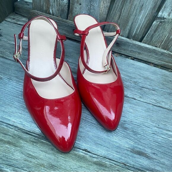 J Crew Pointed-toe heels in Italian patent leather 8.5 in red - Picture 3 of 11